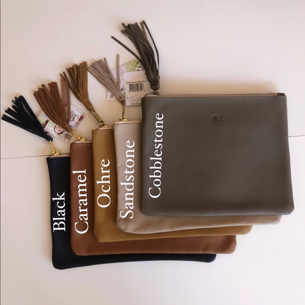 NWT Sseko Tassel Clutch